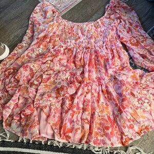 Sincerely Ours pink colorful mini dress size M
